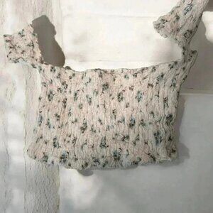 Victoria secret cottagecore floral off the shoulder ruched bralette L